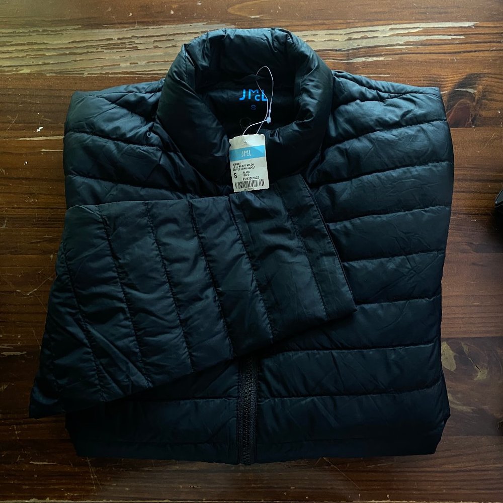 J. McLaughlin Black Lightweight Puffer Down Jacket